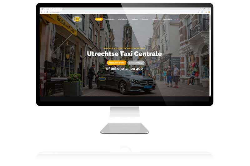 Voor Utrechtse Taxi Centrale UTC bouwde Aemotion website, schreef teksten en fotografeerde. Compleet traject met projectmanagement